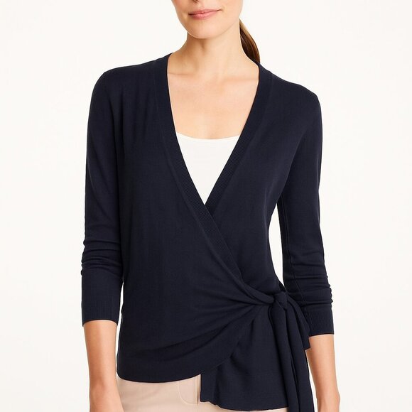 Ann Taylor Sweaters - Ann Taylor Wrap Cardigan Sweater Women Medium Blue Classic Preppy Office Cottage